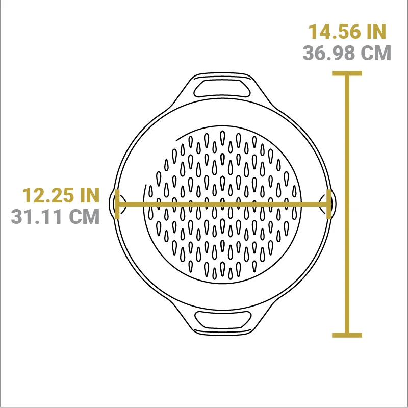 12 Inch Seasoned Cast Iron Dual Handle Grilling Basket - Image 7
