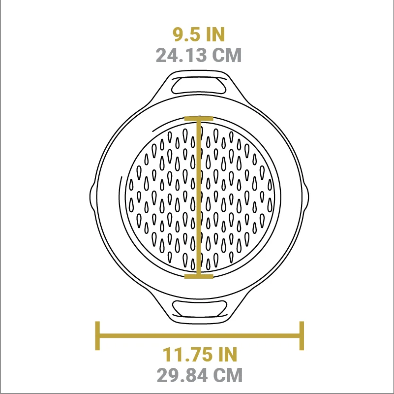 12 Inch Seasoned Cast Iron Dual Handle Grilling Basket - Image 8