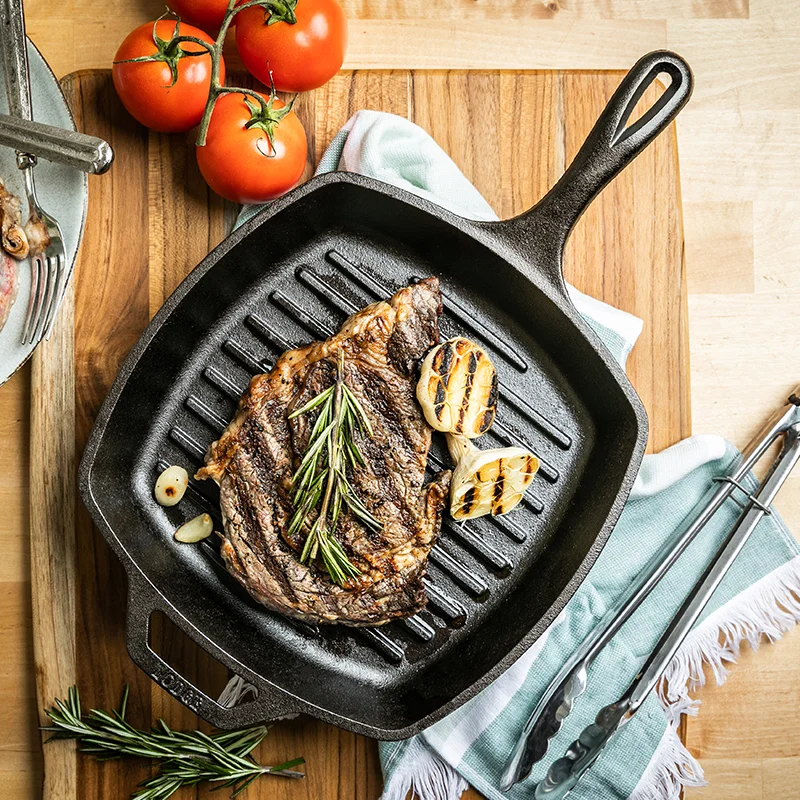 10.5 Inch Square Cast Iron Grill Pan - Image 4