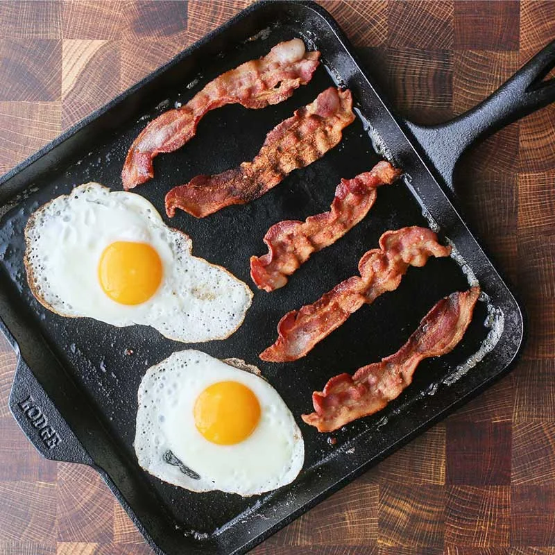 11 Inch Seasoned Cast Iron Square Griddle - Image 3
