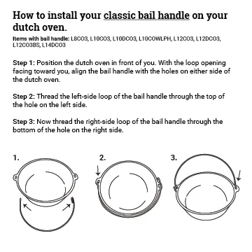 Alternative view of 8 Inch Cast Iron Camp Dutch Oven Bail Handle